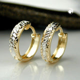 Creole 11x3mm Klappscharnier bicolor rhodiniert diamantiert 9Kt GOLD