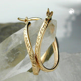 Creole 23x2mm oval diamantiert 9Kt GOLD