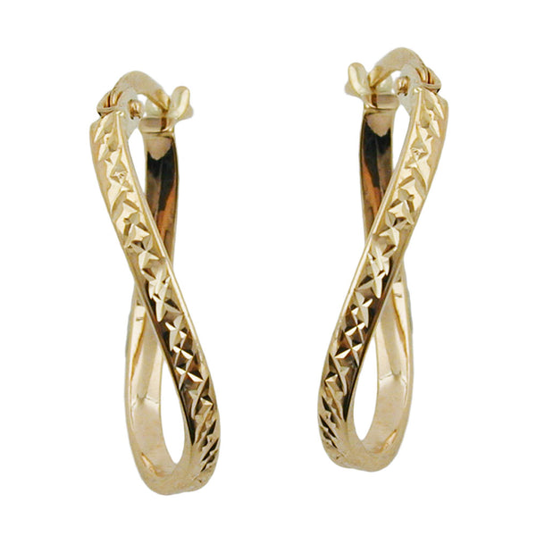 Creole 23x2mm oval diamantiert 9Kt GOLD