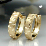 Creole, vorn matt diamantiert, 9Kt GOLD