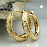 Creole, rund, diamantiert, 9Kt GOLD