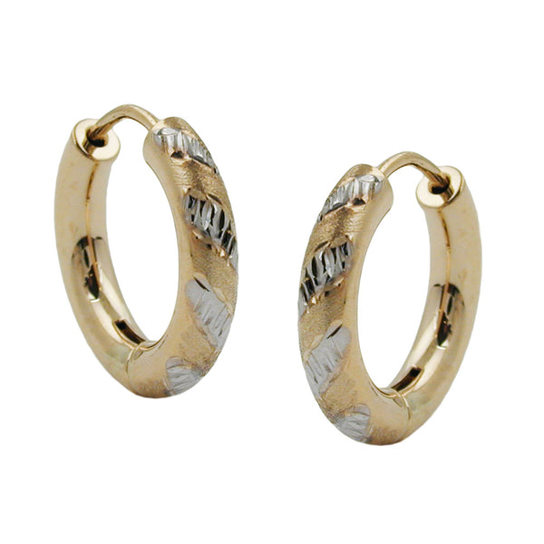 Creole, rund, diamantiert, 9Kt GOLD