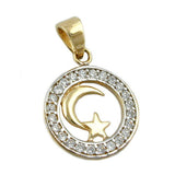 Anhänger Mond/Stern islamisch, 9Kt GOLD