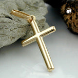Anhänger, Kreuz glänzend, 9Kt GOLD