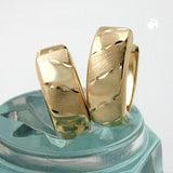 Creole 12x5mm Klappscharnier matt diamantiert 9Kt GOLD