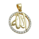 Anhänger, Allah mit Zirkonias, 9Kt GOLD