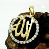 Anhänger, Allah mit Zirkonias, 9Kt GOLD