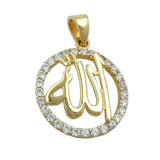 Anhänger, Allah mit Zirkonias, 9Kt GOLD