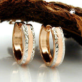 Creole, bicolor diamantiert 9Kt Rotgold