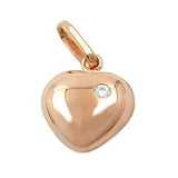 Anhänger, Herz mit Zirkonia, 9Kt Rotgold