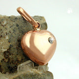 Anhänger, Herz mit Zirkonia, 9Kt Rotgold