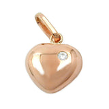 Anhänger, Herz mit Zirkonia, 9Kt Rotgold