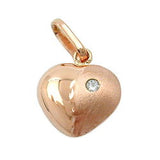 Anhänger, Herz mit Zirkonia, 9Kt Rotgold