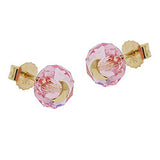 Stecker, Glas-rosa-pink Mond 14Kt GOLD