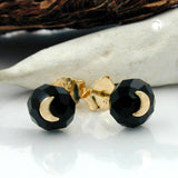 Stecker, Glas-schwarz Mond 14Kt GOLD