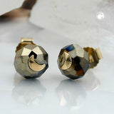 Stecker, schwarz-ton, Mond 14Kt GOLD