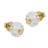 Stecker Glas-krist-weiß Stern 14Kt GOLD