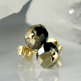 Stecker, schwarz-ton, Stern 14Kt GOLD