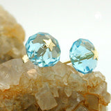 Stecker, Glas-aqua-blau Stern 14Kt GOLD