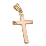 Anhänger, Kreuz matt-diam, 9Kt Rotgold