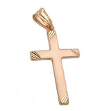 Anhänger, Kreuz matt-diam, 9Kt Rotgold