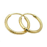 Creole, 15mm, diamantiert, 14Kt GOLD