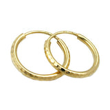Creole, 15mm, diamantiert, 14Kt GOLD