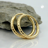Creole, 15mm, diamantiert, 14Kt GOLD