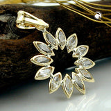 Anhänger Blume, 12 Zirkonias, 9Kt GOLD