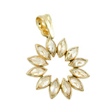 Anhänger Blume, 12 Zirkonias, 9Kt GOLD