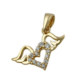 Anhänger, Herz mit Flügeln, 9Kt GOLD