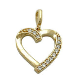 Anhänger, Herz mit Zirkonias, 9Kt GOLD