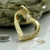 Anhänger, Herz mit Zirkonias, 9Kt GOLD