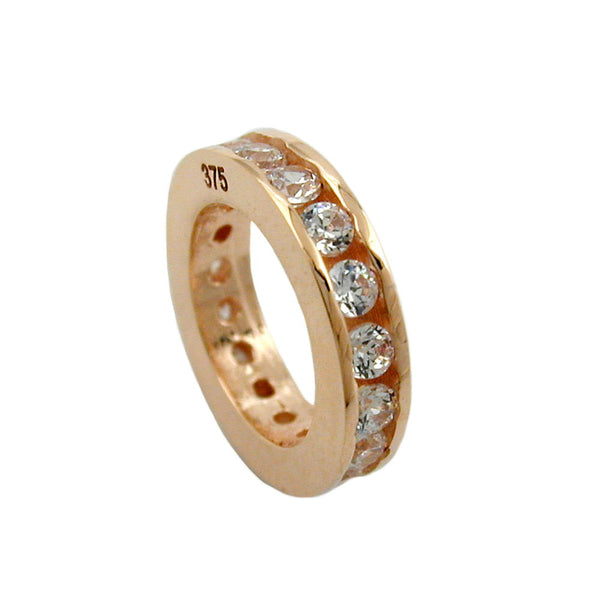 Taufring 10x2mm Anhänger mit Zirkonias 9Kt Rotgold