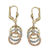 Brisur, tricolor, 3 Kreise, 9Kt GOLD