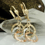 Brisur, tricolor, 3 Kreise, 9Kt GOLD
