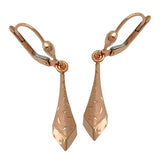 Brisur, matt diamantiert, 9Kt Rotgold