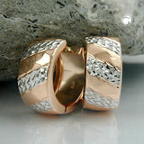 Creole 16x8mm Klappscharnier bicolor rhodiniert glänzend 9Kt Rotgold