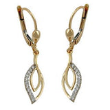 Ohrbrisur Ohrhänger Ohrringe 32x6mm mit vielen Zirkonias glänzend 9Kt GOLD