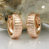 Creole 15x5mm Klappscharnier Rillen matt-glänzend 9Kt Rotgold
