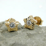 Stecker, Stern, Zirkonia, 9Kt GOLD