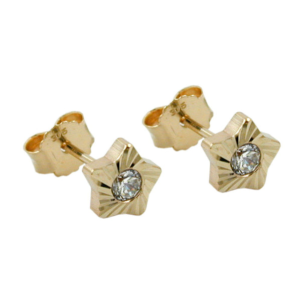 Stecker, Stern, Zirkonia, 9Kt GOLD