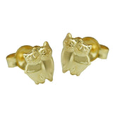 Stecker 7x5mm Katzen matt-glänzend 9Kt GOLD