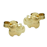 Stecker 6x8mm Bärenpaar matt-glänzend 9Kt GOLD