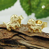 Stecker 6x7mm Hund glänzend 9Kt GOLD