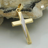 Anhänger, Kreuz bicolor, 9Kt GOLD