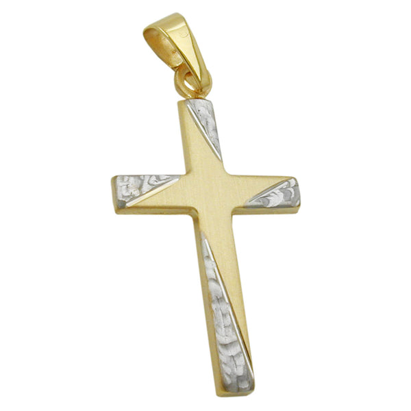 Anhänger, Kreuz bicolor, 9Kt GOLD