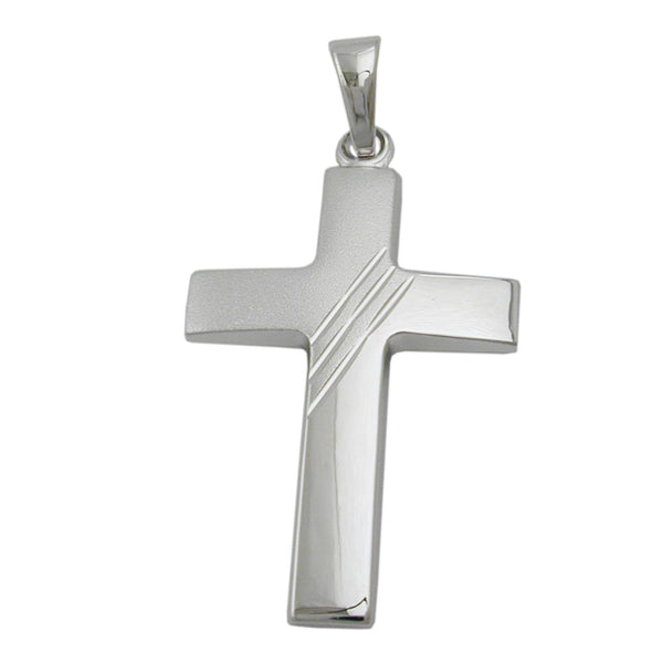Anhänger, Kreuz, 9Kt Weißgold