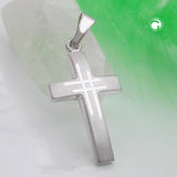 Anhänger, Kreuz, 9Kt Weißgold