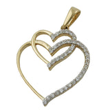 Anhänger, Herz mit Zirkonias, 9Kt GOLD
